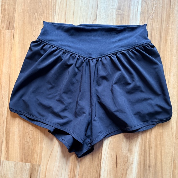 aerie Pants - Offline by Aerie Women's Black High-Waisted Flowy Shorts Small